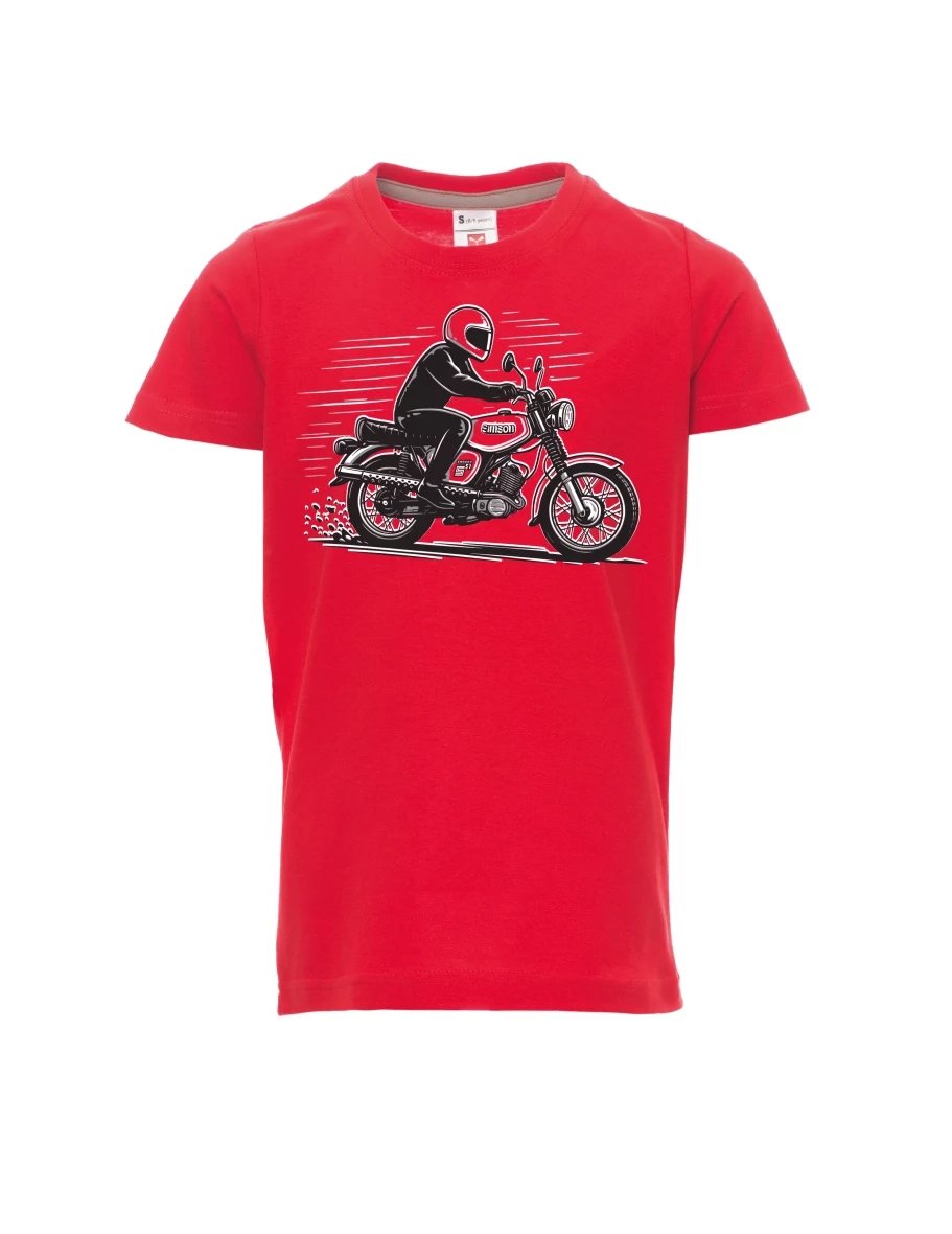Červené dětské tričko Motorka Enduro S51