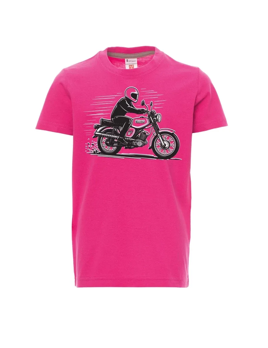 Růžové dětské tričko Motorka Enduro S51