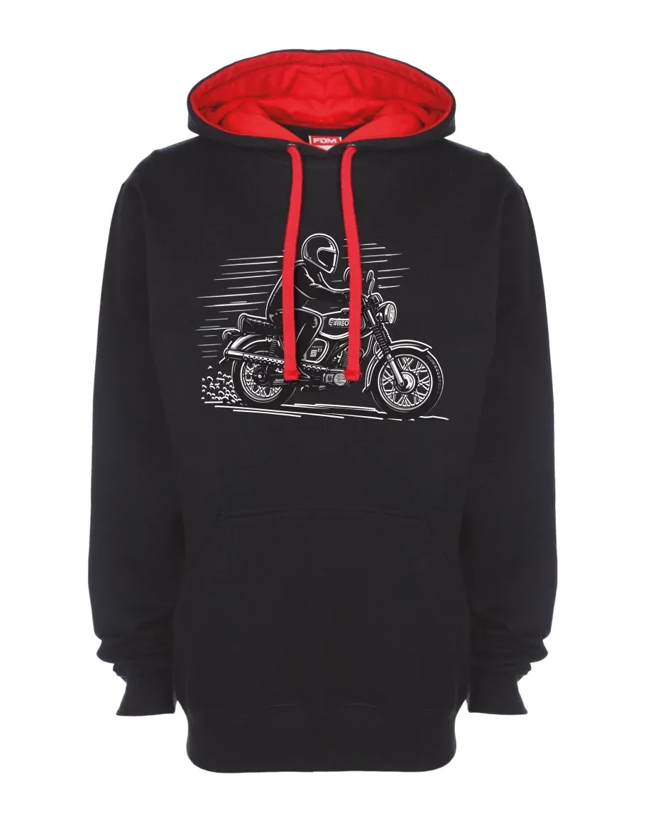 Červeno-černá mikina Motorka Enduro S51