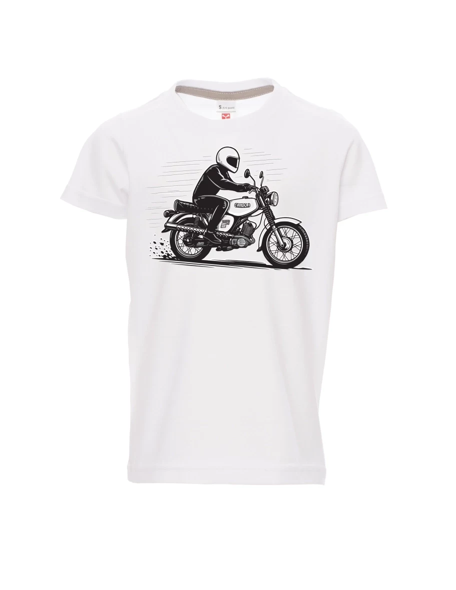 Bílé dětské tričko Motorka Enduro S51