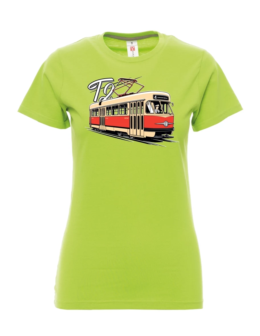 Limetkové dámské tričko Tramvaj T2