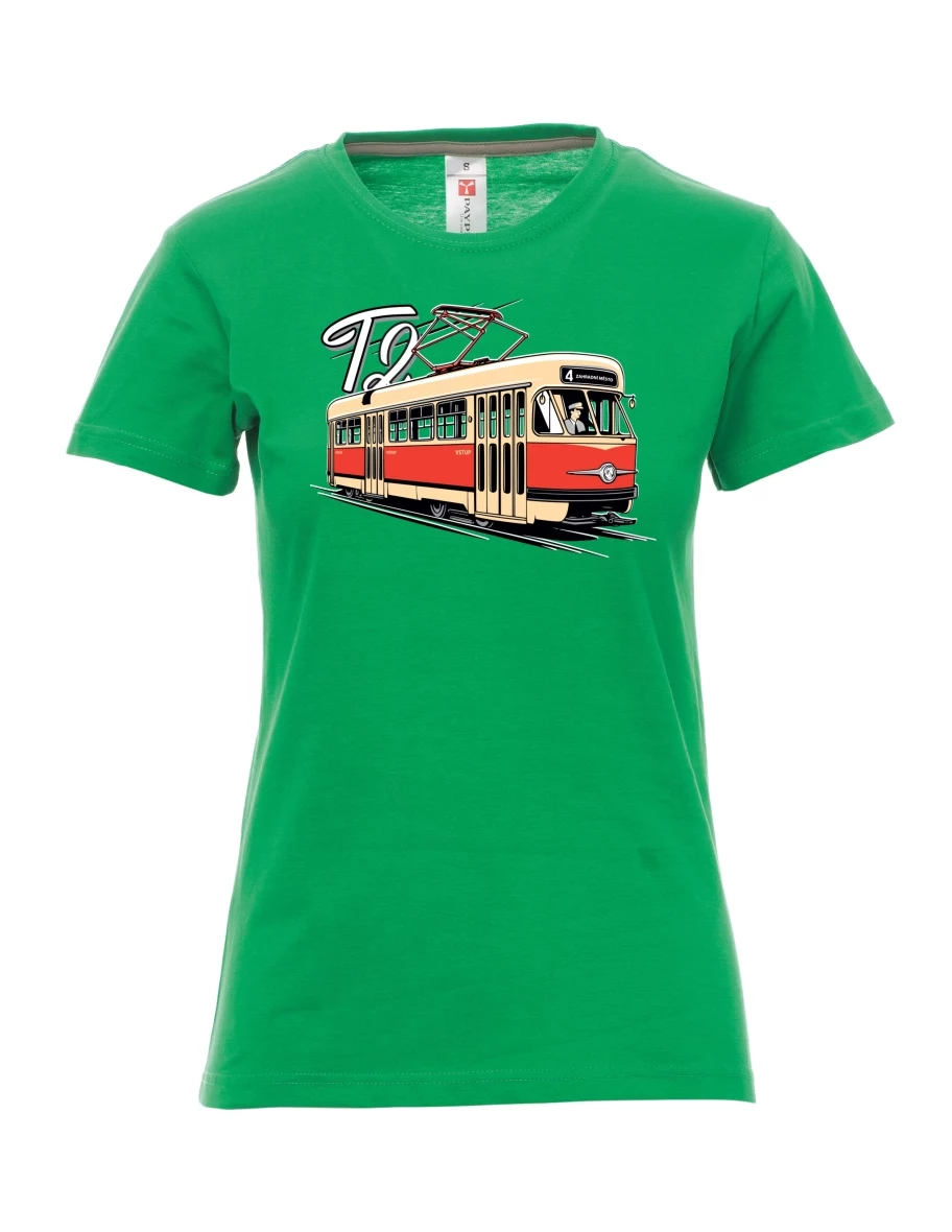 Zelené dámské tričko Tramvaj T2