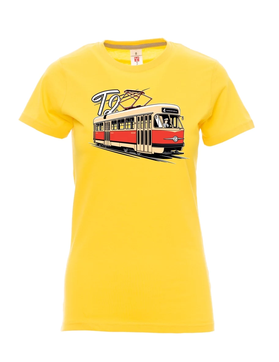 Žluté dámské tričko Tramvaj T2