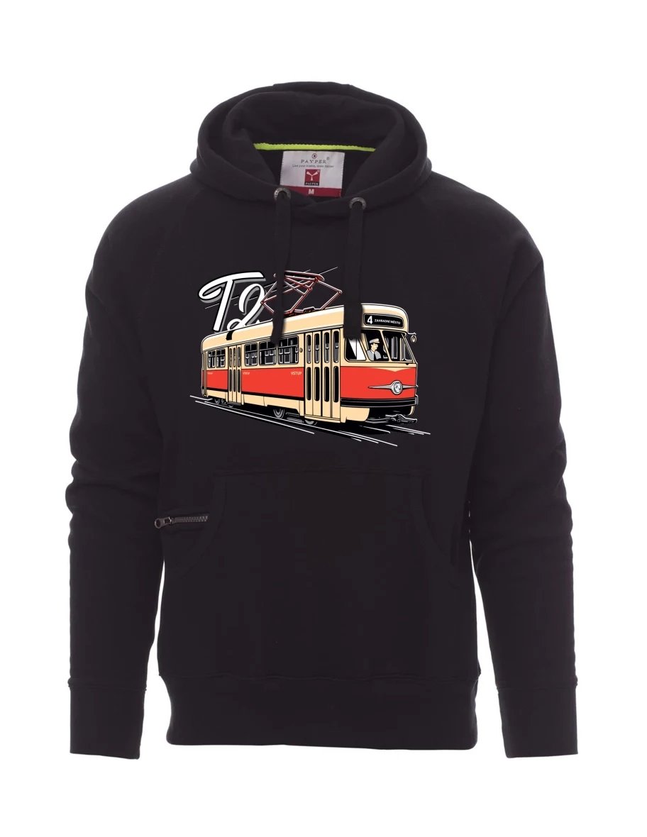 Černá pánská mikina Tramvaj T2