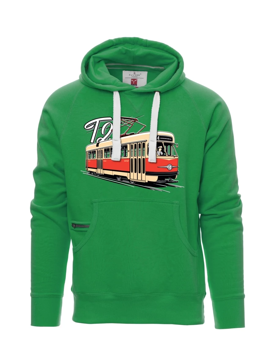 Zelená pánská mikina Tramvaj T2