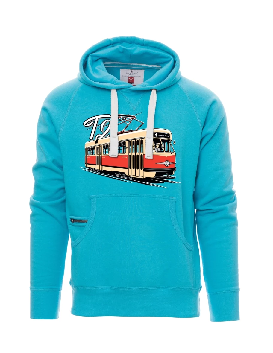 Světle modrá pánská mikina Tramvaj T2