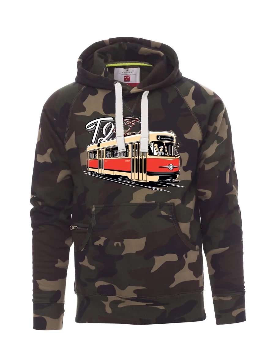 Maskáčová pánská mikina Tramvaj T2