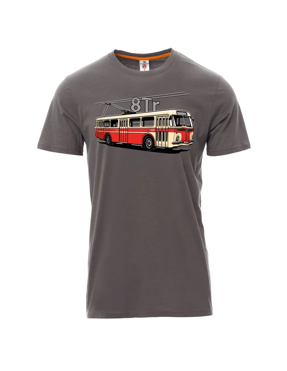 Šedé pánské tričko Trolejbus 8Tr