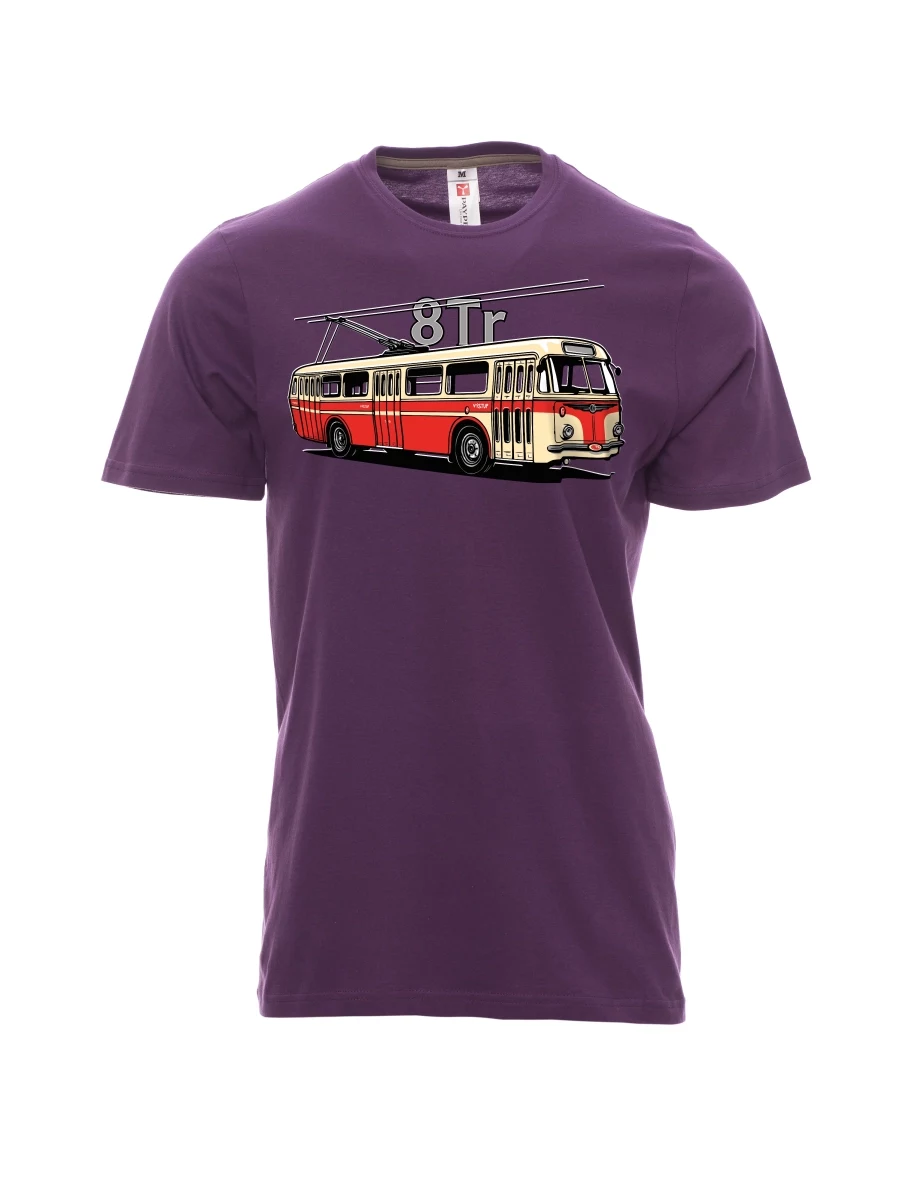 Fialové pánské tričko Trolejbus 8Tr