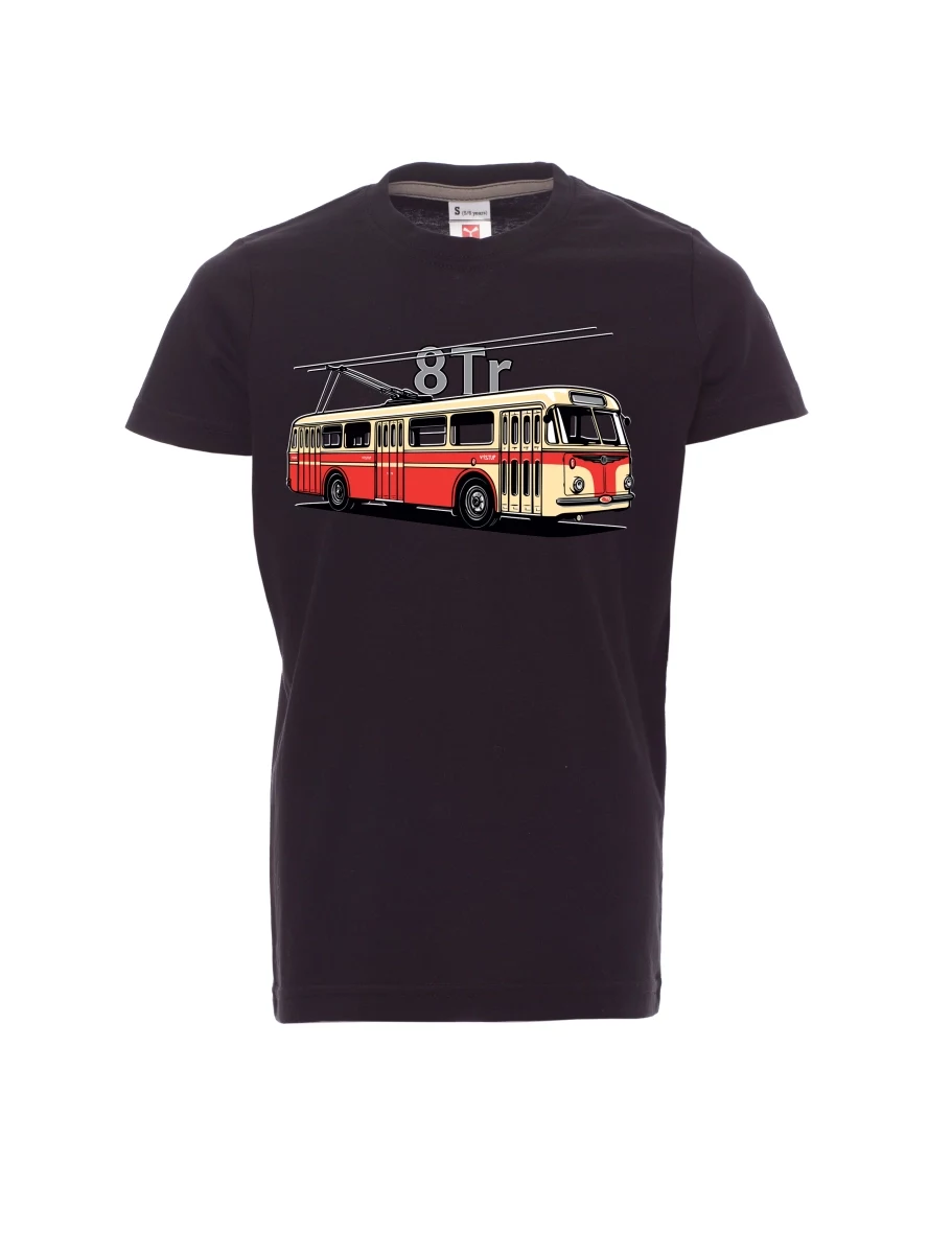 Černé dětské tričko Trolejbus 8Tr