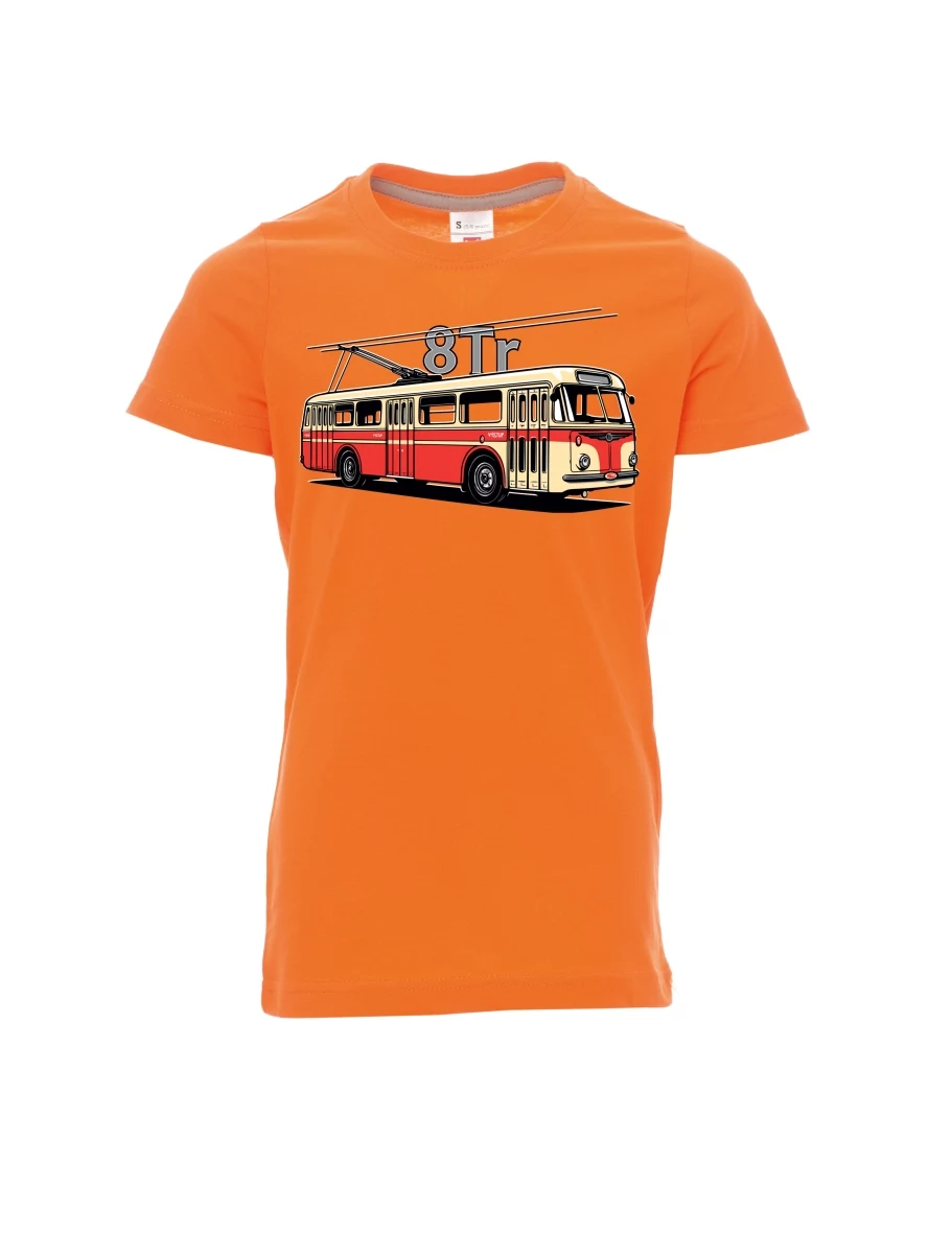Oranžové dětské tričko Trolejbus 8Tr