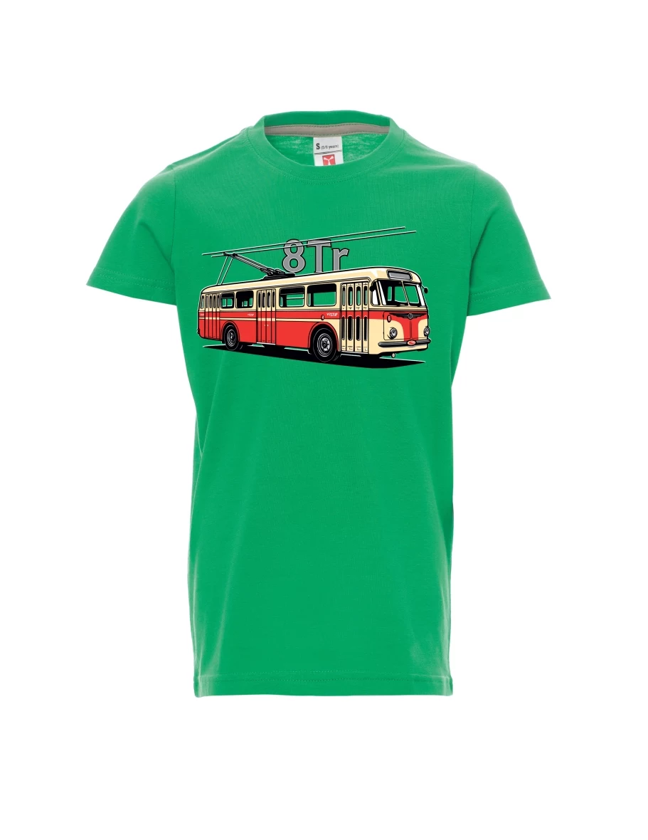 Zelené dětské tričko Trolejbus 8Tr