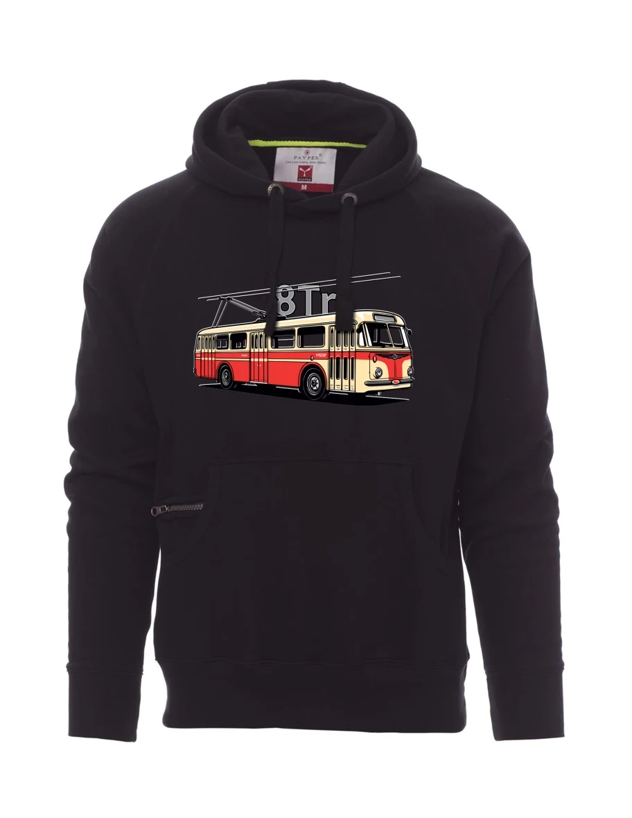 Černá pánská mikina Trolejbus 8Tr