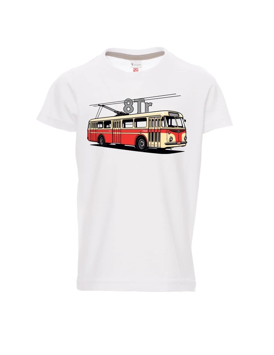 Bílé dětské tričko Trolejbus 8Tr