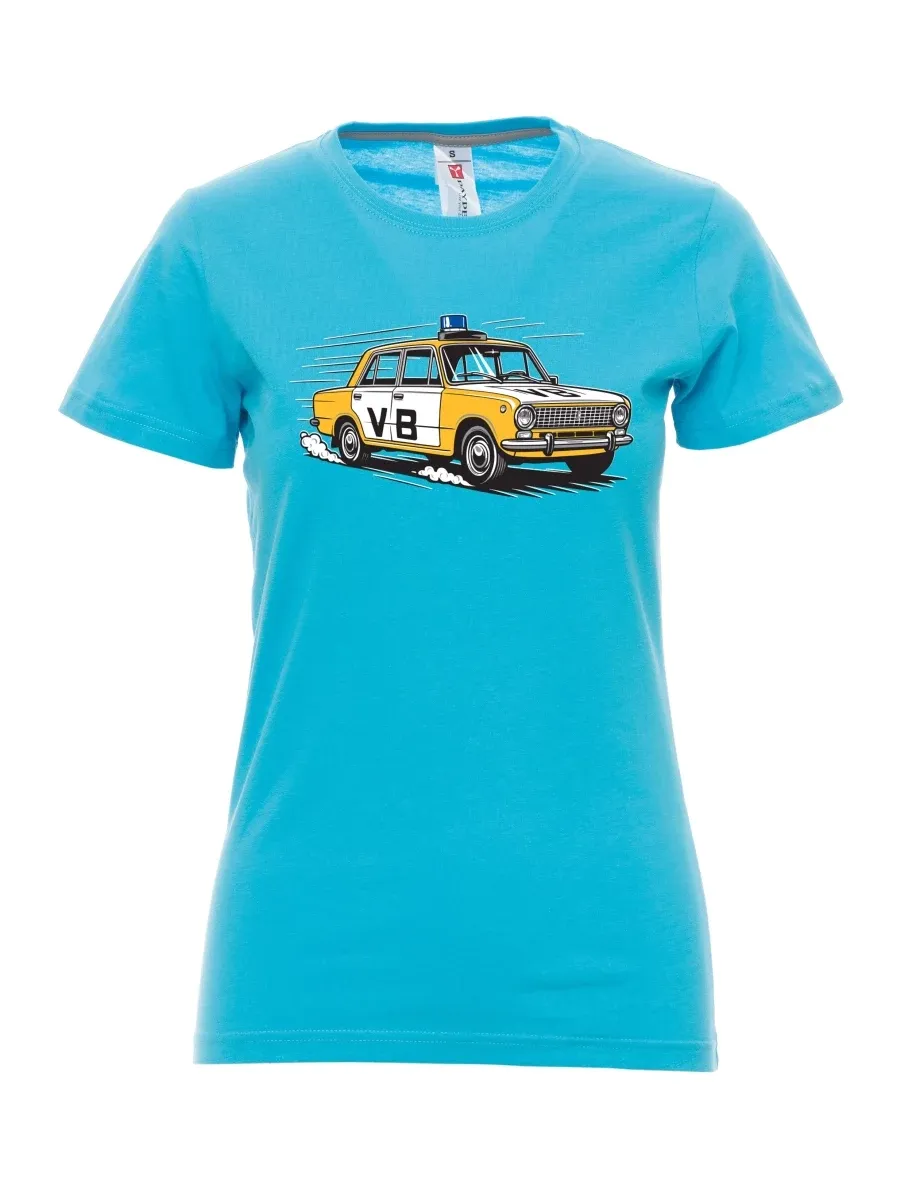 Atolově modré dámské tričko Automobil VAZ 2101 VB