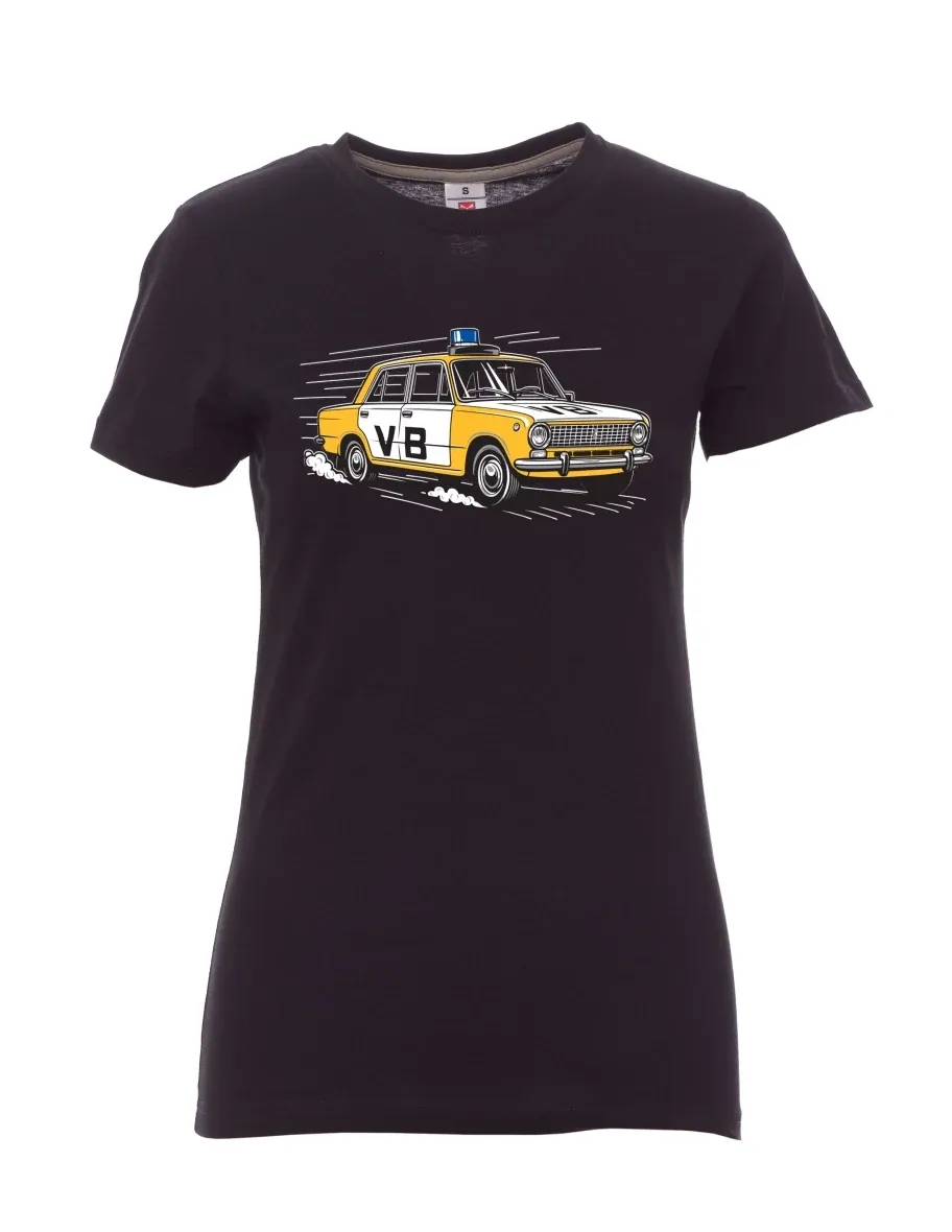 Černé dámské tričko Automobil VAZ 2101 VB