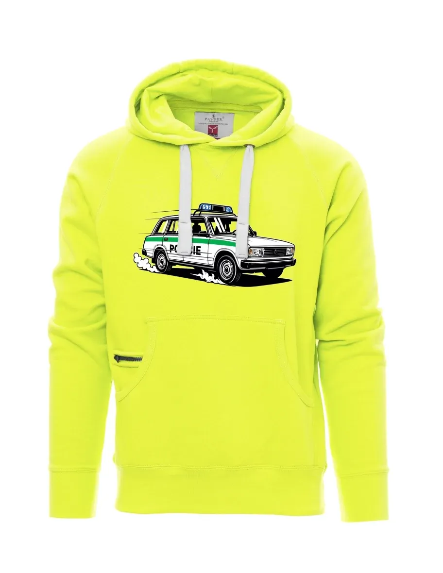 Fluorescenční pánská mikina Automobil VAZ 2104 POLICIE