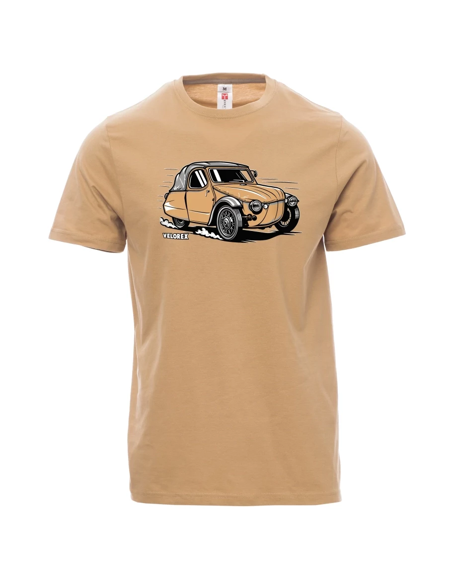 Hnědé pánské tričko Automobil Velorex