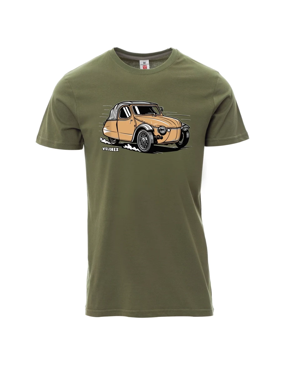 Khaki pánské tričko Automobil Velorex