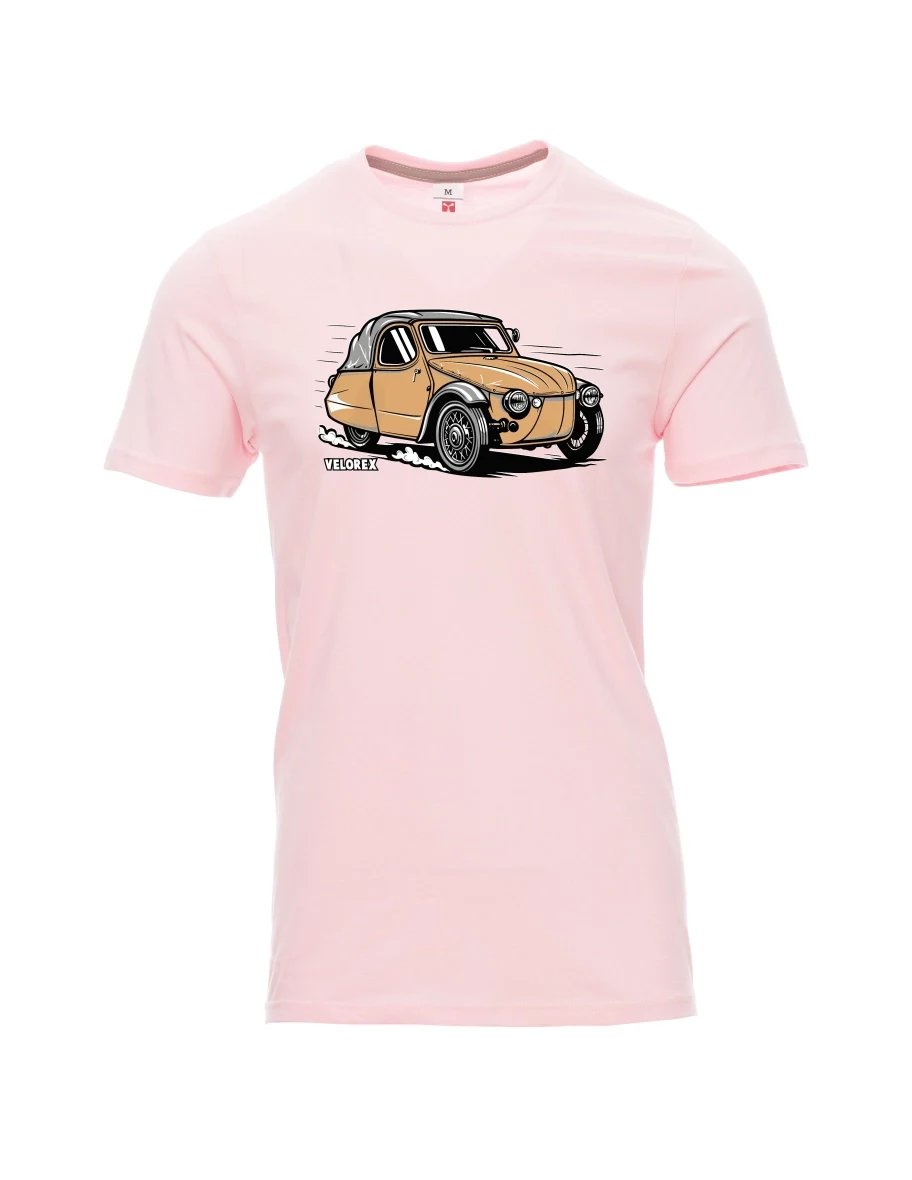 Světle růžové pánské tričko Automobil Velorex