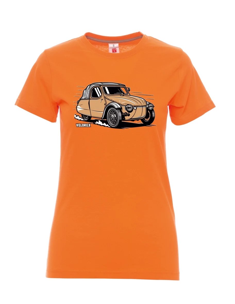 Oranžové dámské tričko Automobil Velorex