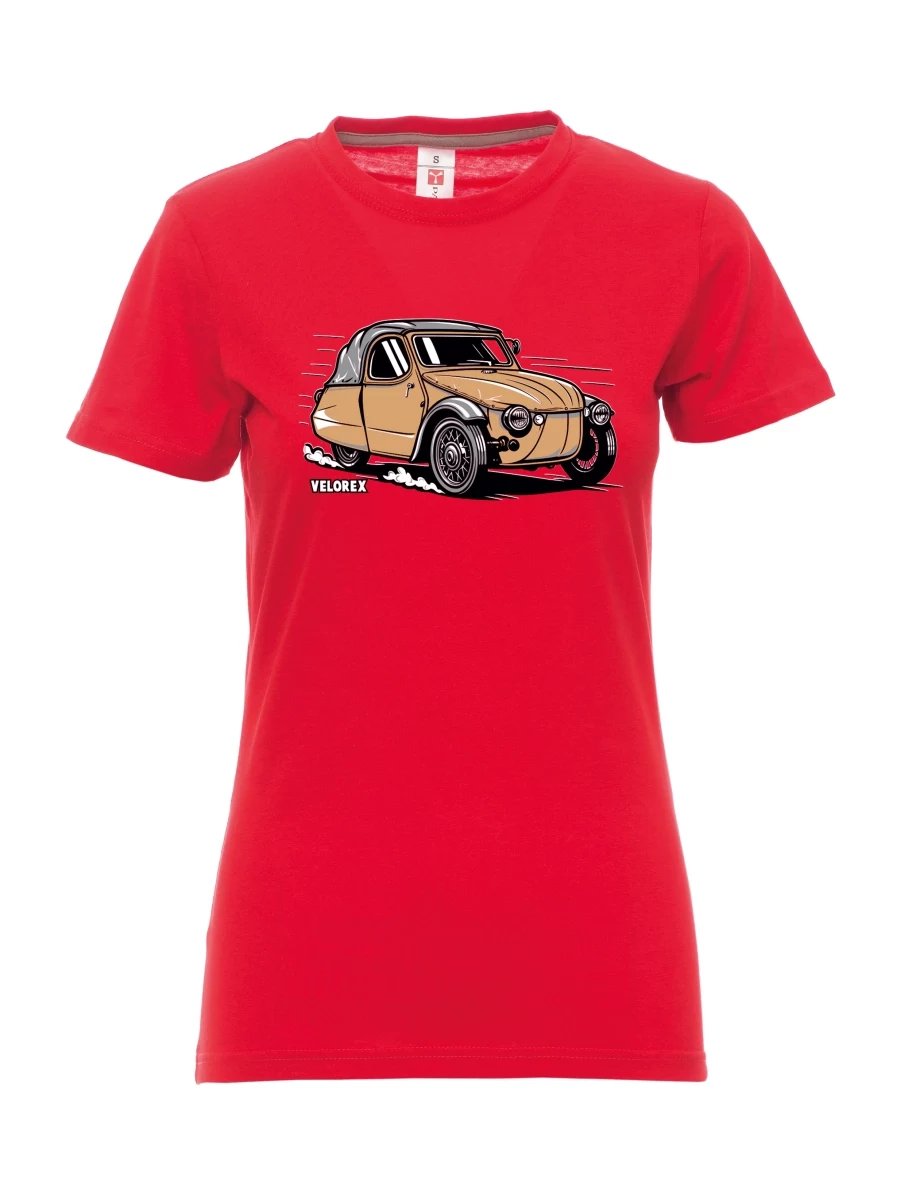 Červené dámské tričko Automobil Velorex