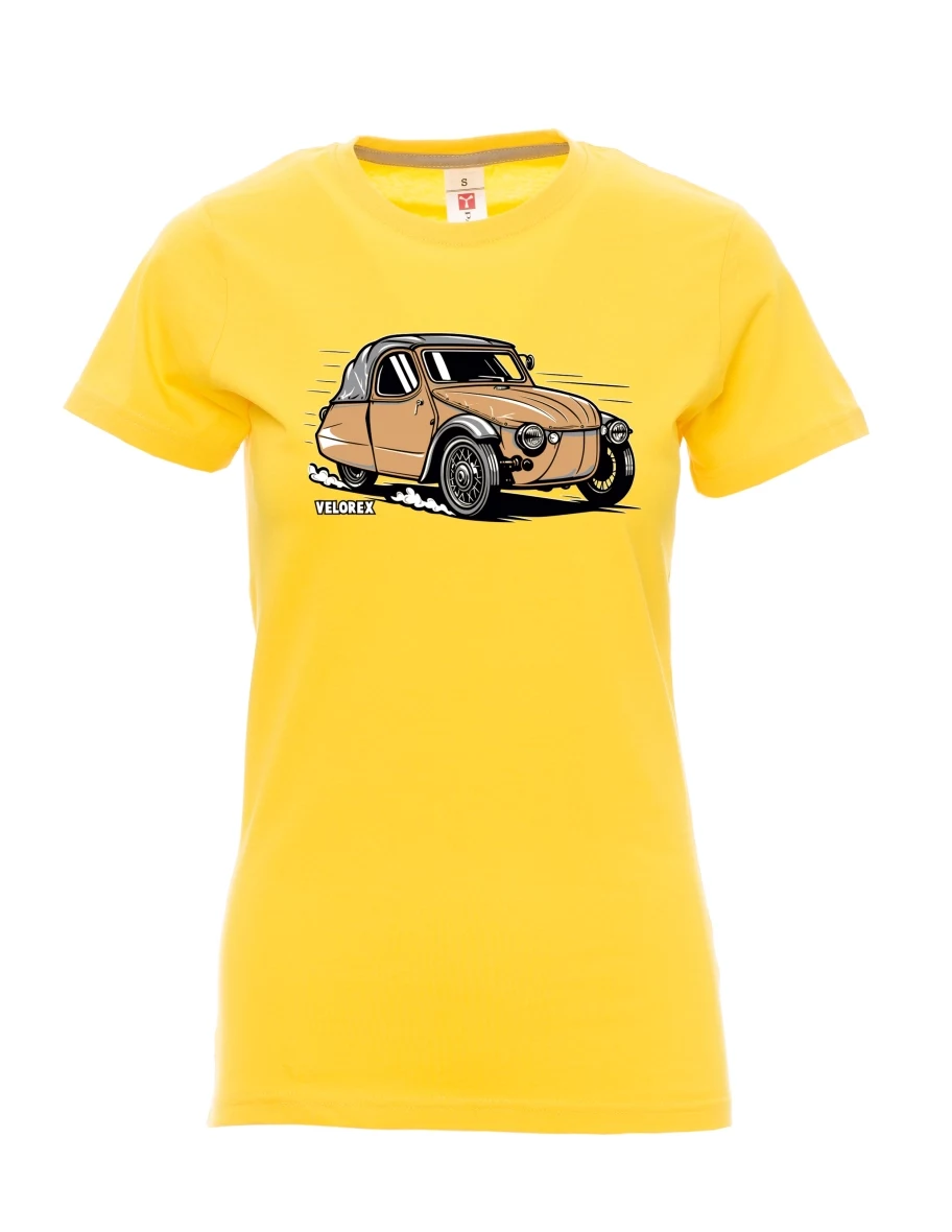 Žluté dámské tričko Automobil Velorex