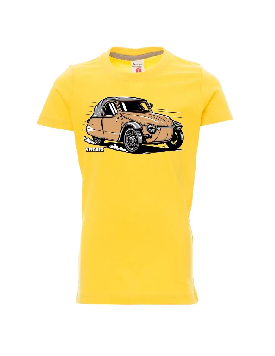 Žluté dětské tričko Automobil Velorex