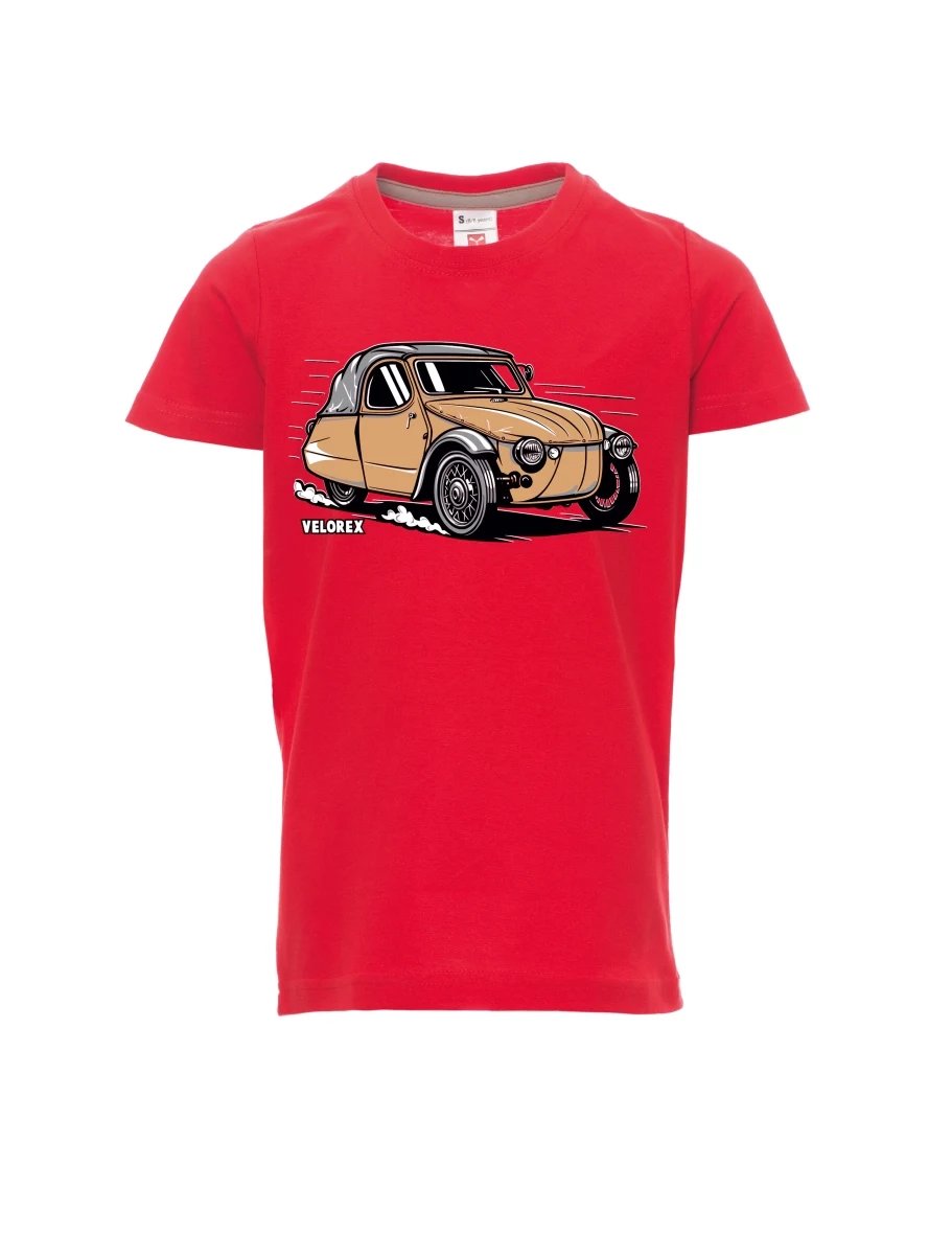 Červené dětské tričko Automobil Velorex