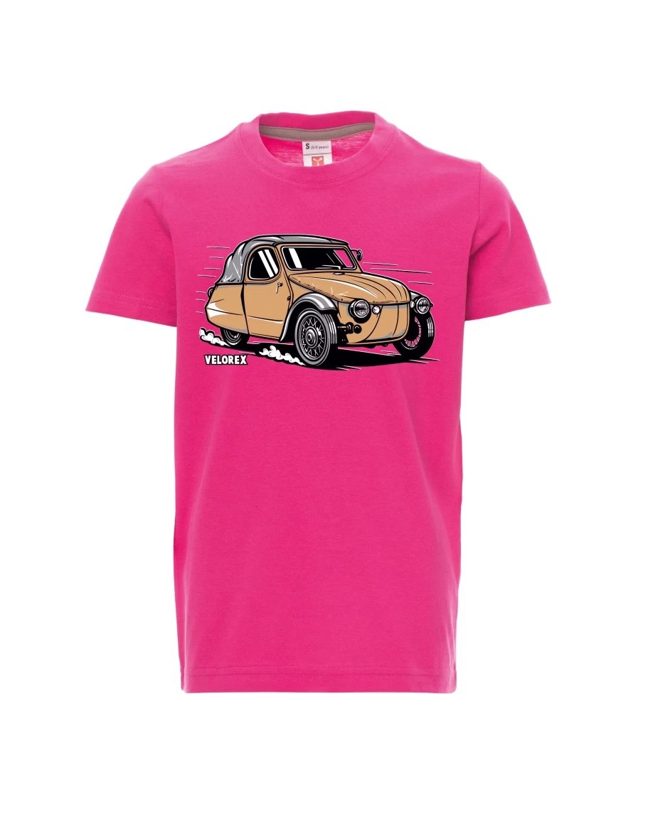 Růžové dětské tričko Automobil Velorex