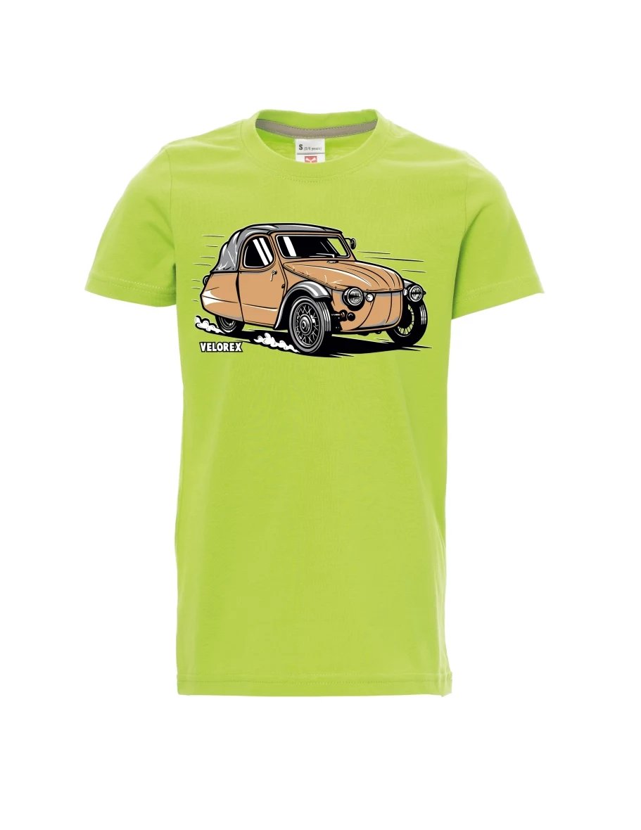 Světle zelené dětské tričko Automobil Velorex