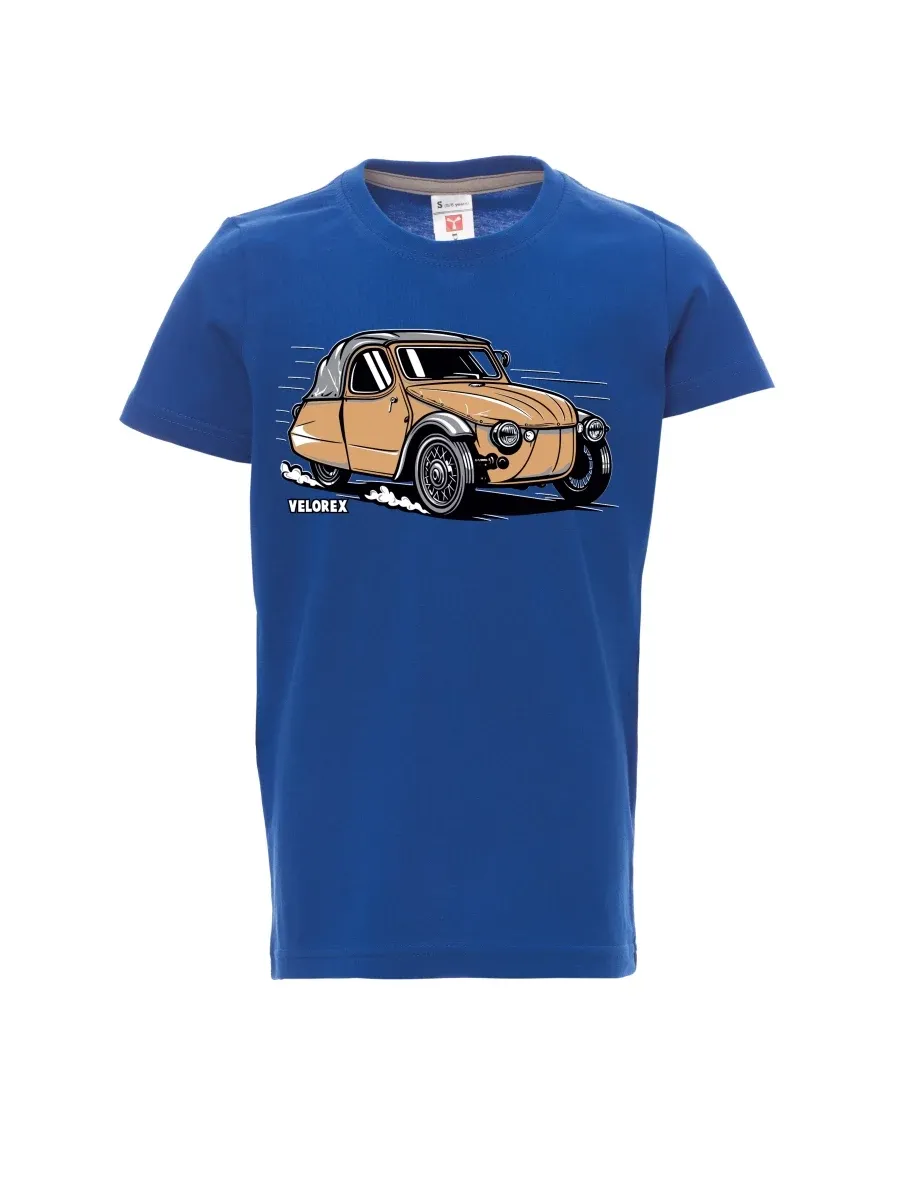 Modré dětské tričko Automobil Velorex