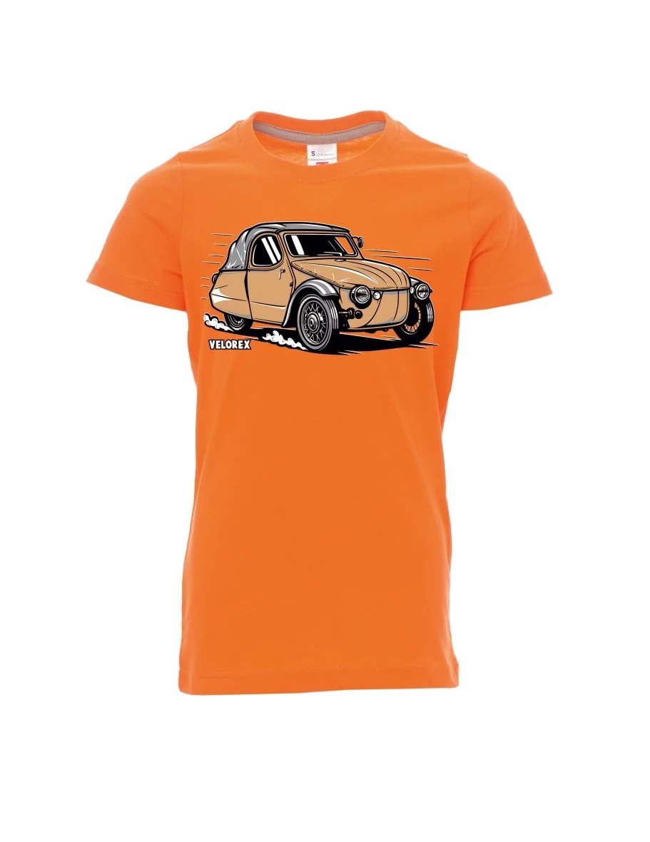 Oranžové dětské tričko Automobil Velorex