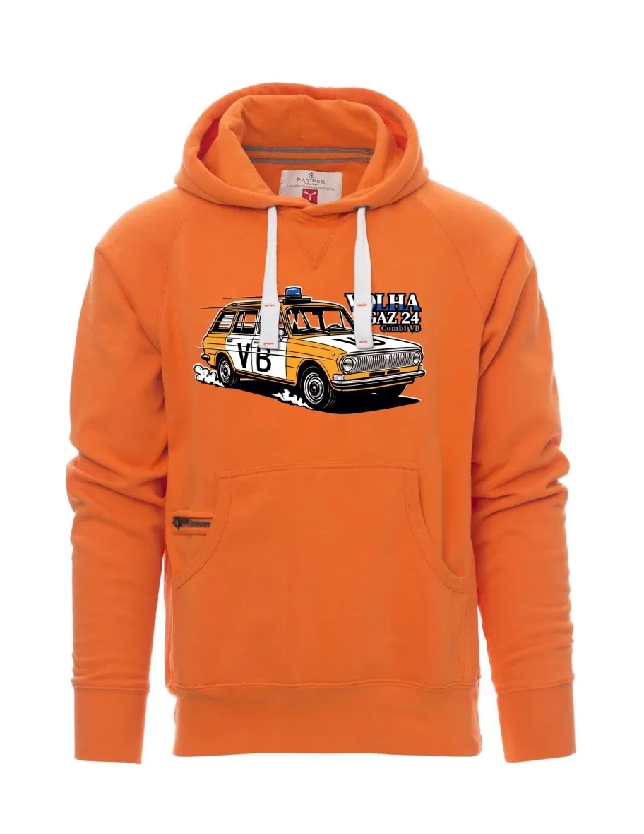 Oranžová pánská mikina Automobil Volha GAZ 24 VB