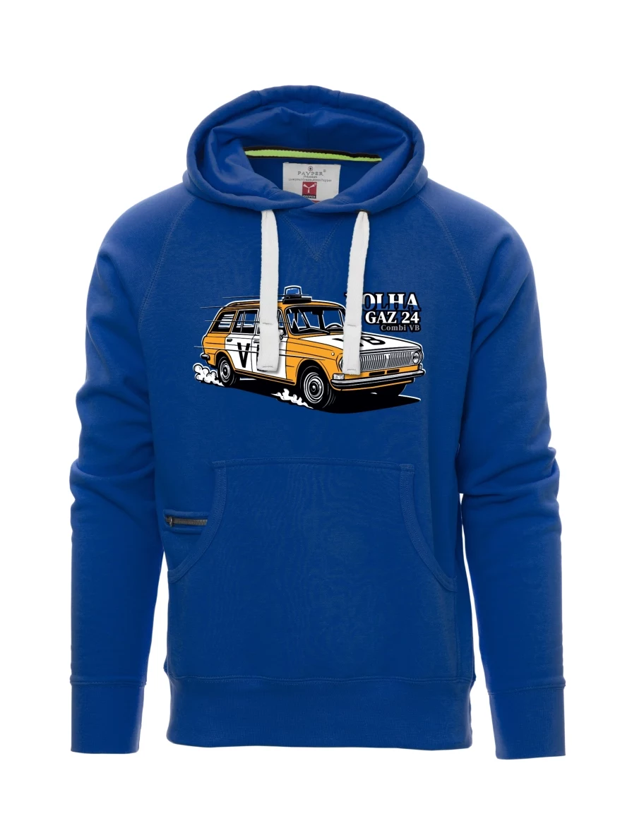 Modrá pánská mikina Automobil Volha GAZ 24 VB