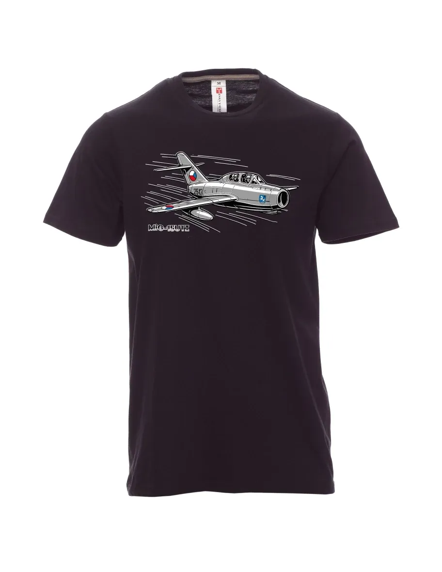 Černé pánské tričko Letadlo MiG-15UTI