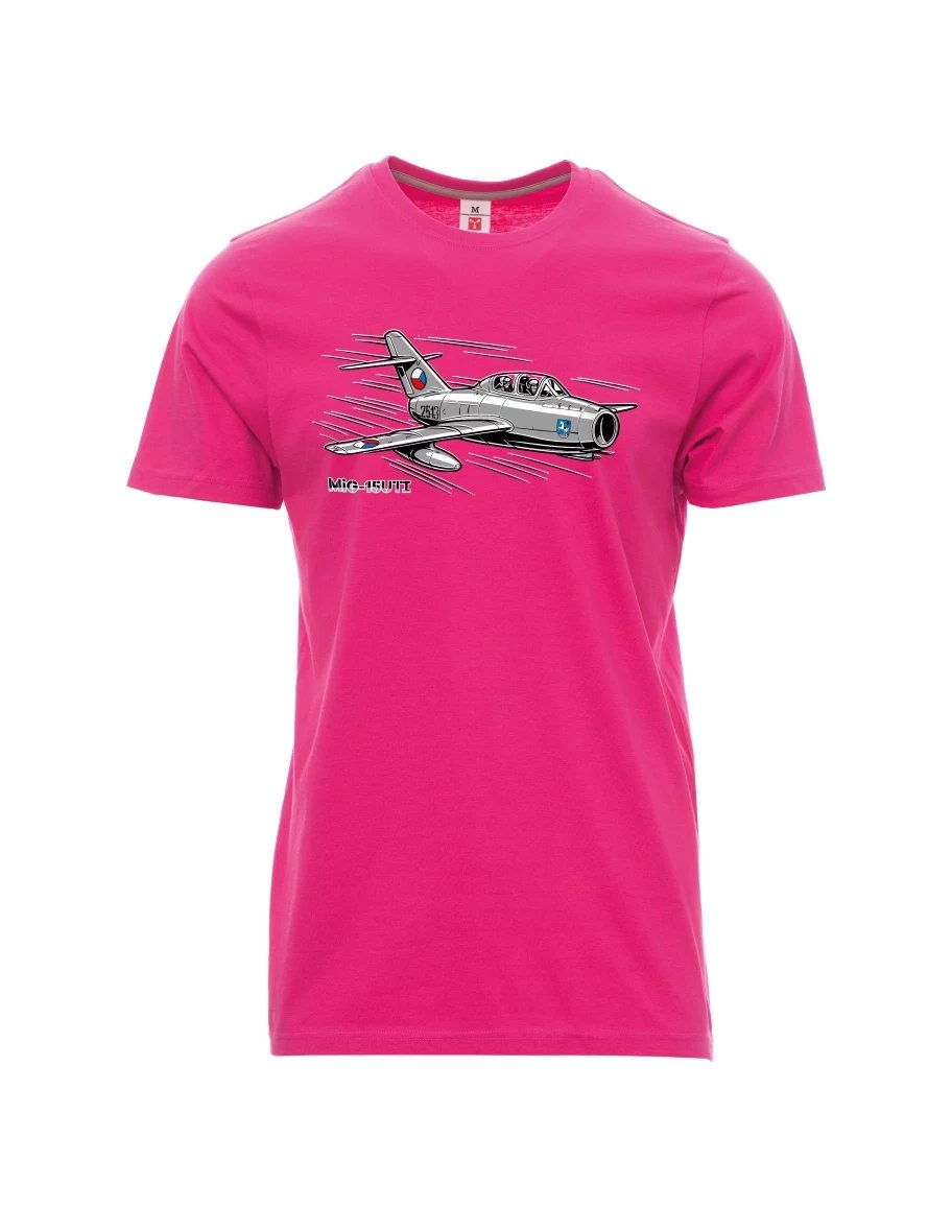 Růžové pánské tričko Letadlo MiG-15UTI