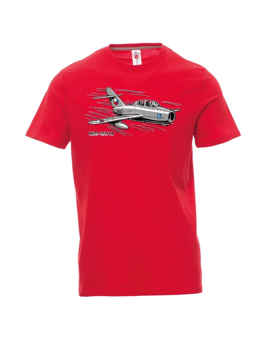 Červené pánské tričko Letadlo MiG-15UTI
