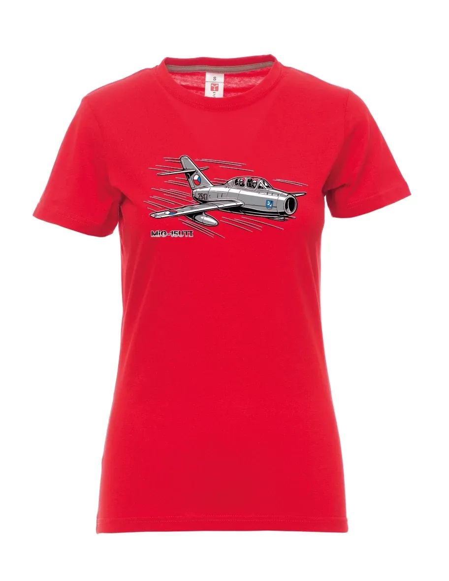 Červené dámské tričko Letadlo MiG-15UTI