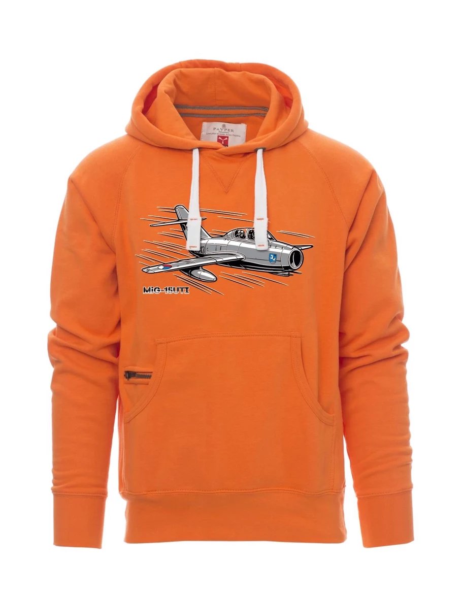 Oranžová pánská mikina Letadlo MiG-15UTI