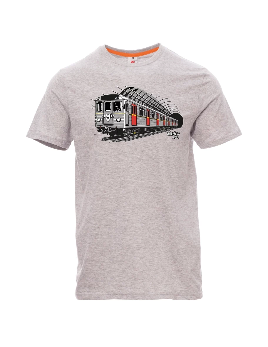 Šedé melanžové pánské tričko Metro EČS