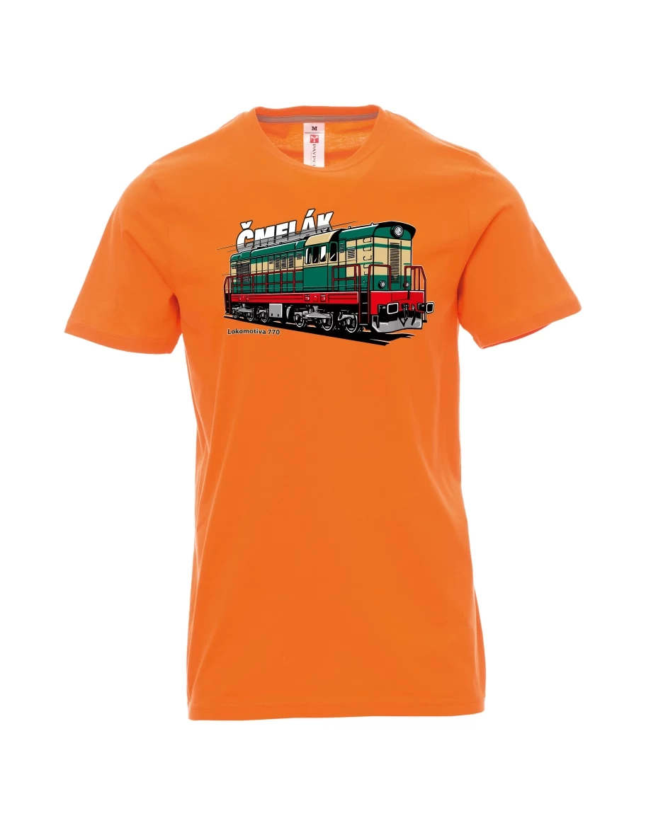 Oranžové pánské tričko Lokomotiva 770 „Čmelák“