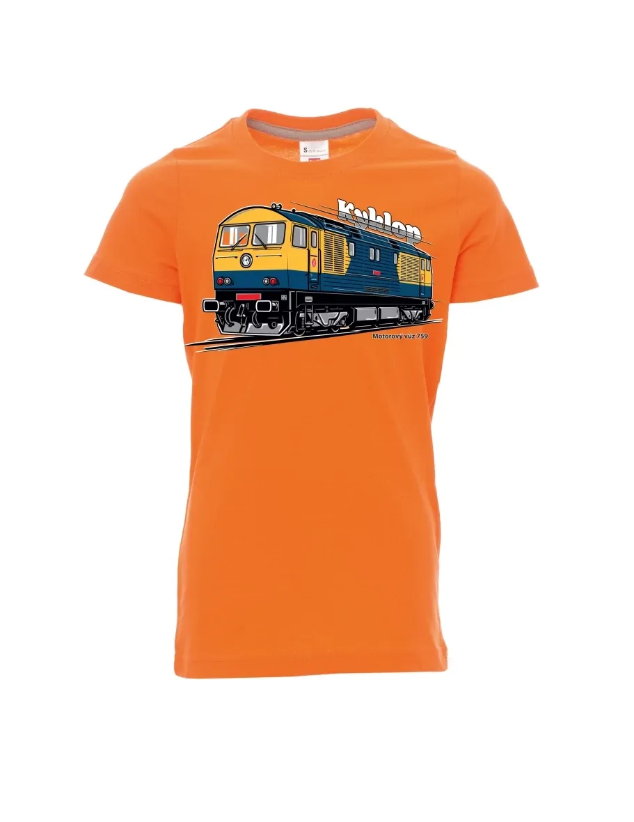 Oranžové dětské tričko Motorový vůz 759 „Kyklop“