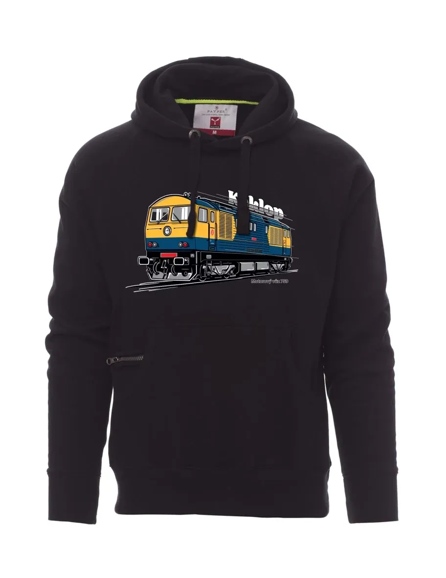 Černá pánská mikina Motorový vůz 759 „Kyklop“