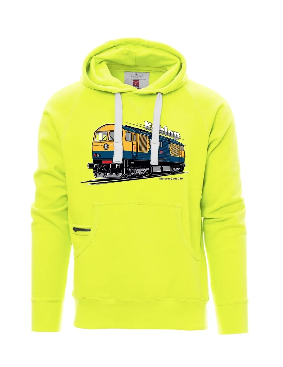 Fluorescenční pánská mikina Motorový vůz 759 „Kyklop“