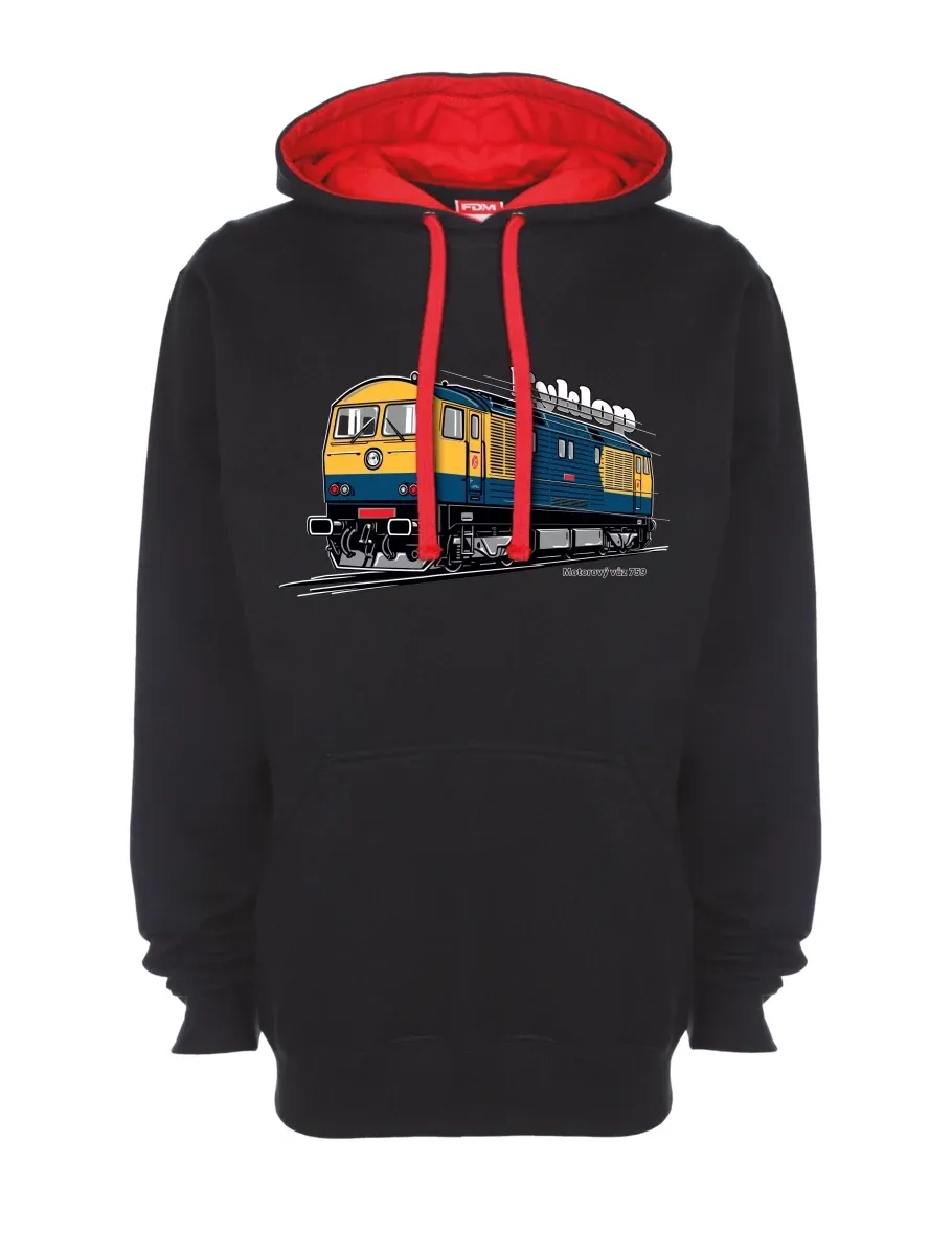 Červeno-černá mikina Motorový vůz 759 „Kyklop“