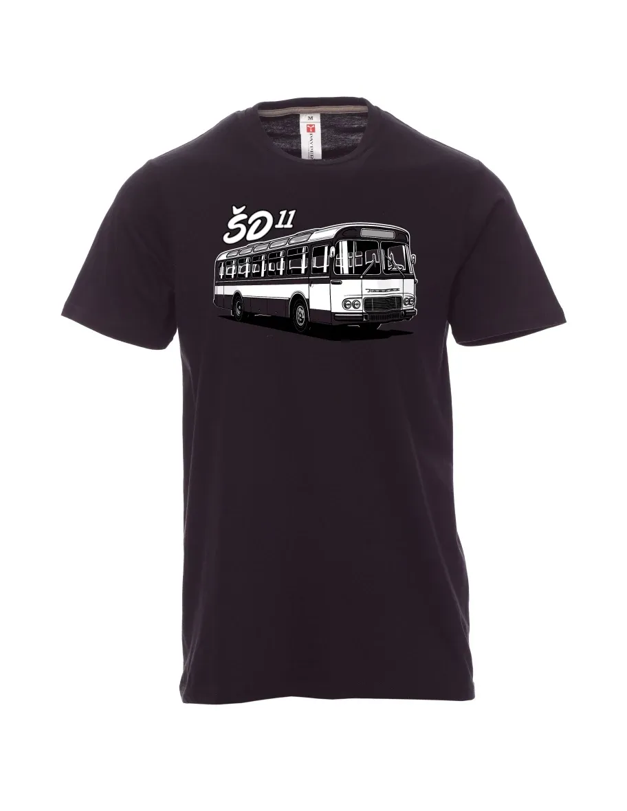 Černé pánské tričko Autobus ŠD 11
