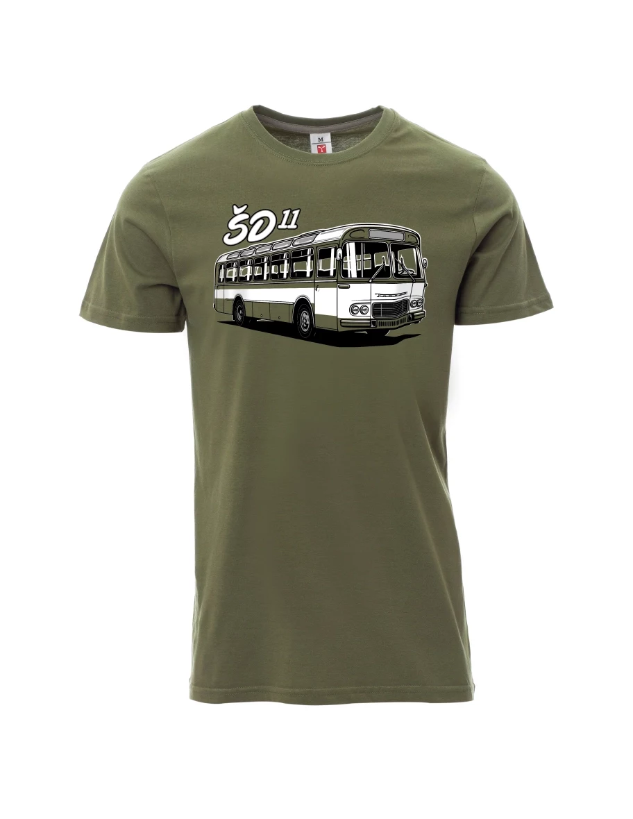 Khaki pánské tričko Autobus ŠD 11