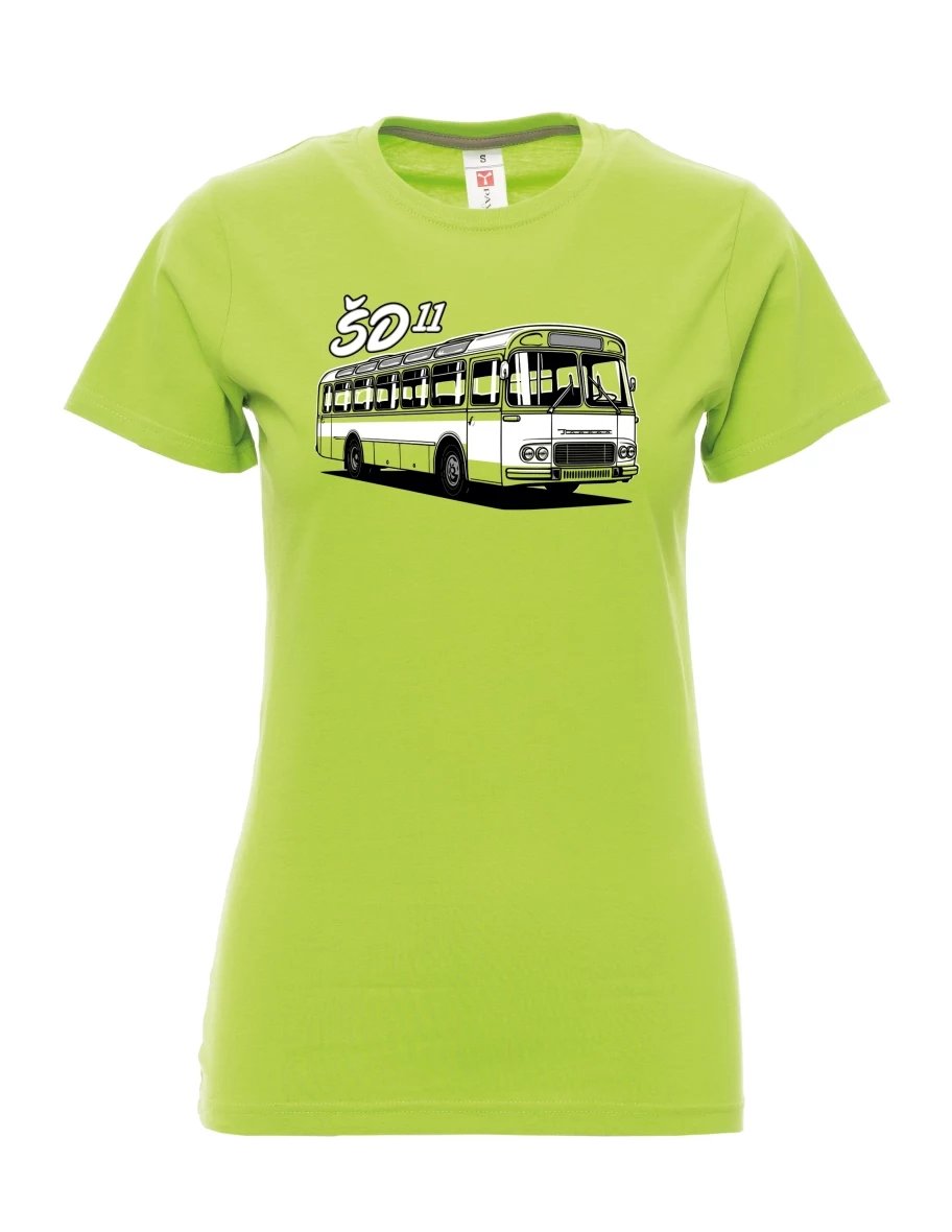 Limetkové dámské tričko Autobus ŠD 11