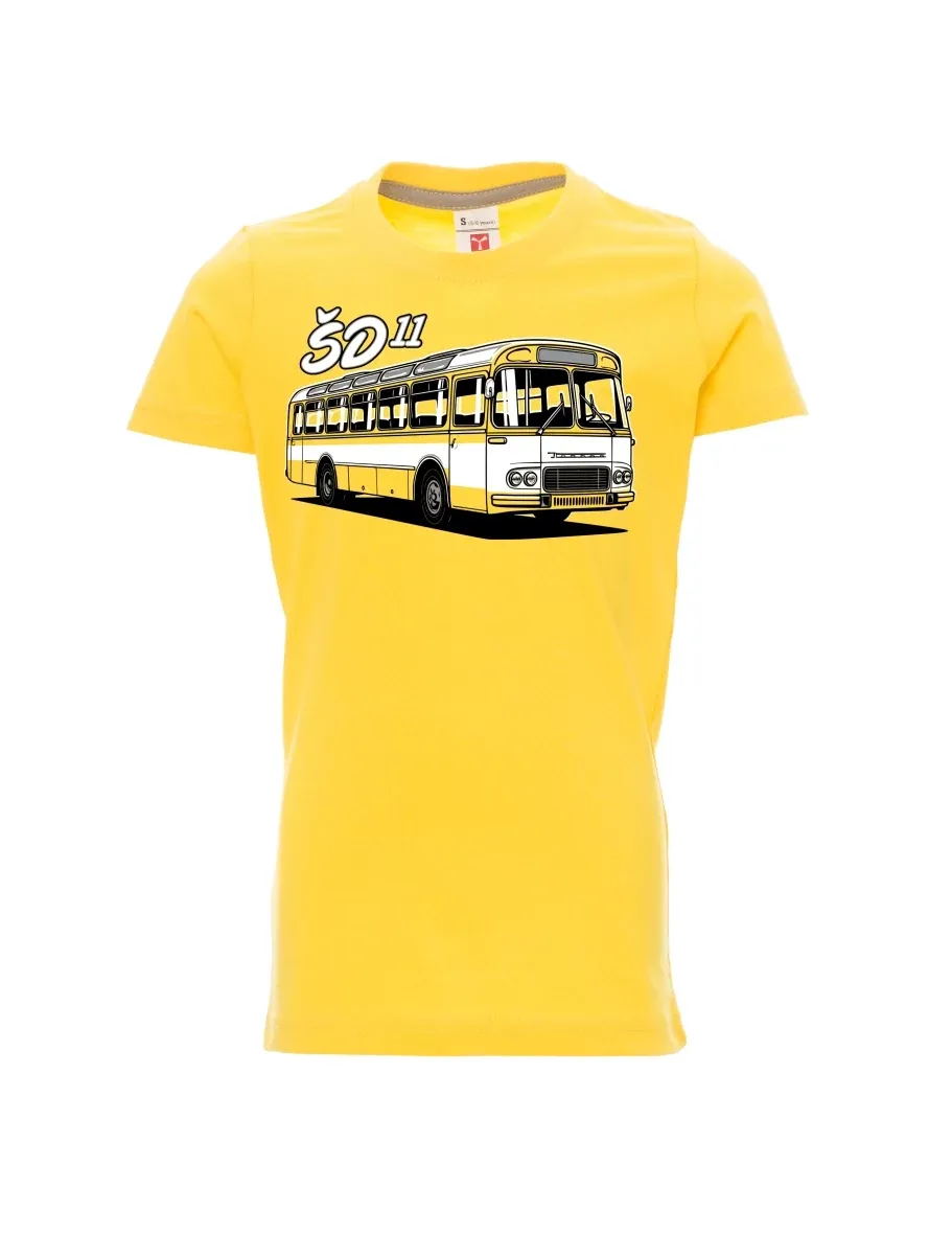 Žluté dětské tričko Autobus ŠD 11